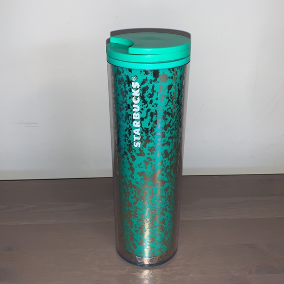 Starbucks Green and Gold Flake Acrylic Tumbler - Picture 2 of 7